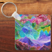 Levendige Crystal Mountain Abstract Sleutelhanger (Voorkant)