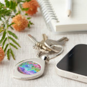 Levendige Crystal Mountain Abstract Sleutelhanger (Zijkant)