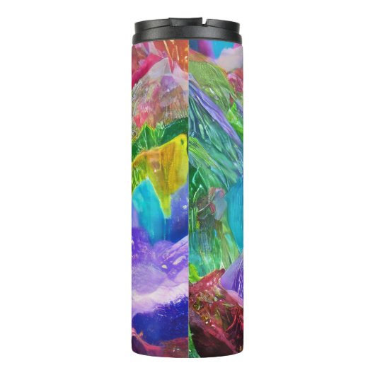 Levendige Crystal Mountain Abstract Thermosbeker (Achterkant)