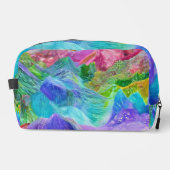 Levendige Crystal Mountain Abstract Toilettasje (Voorkant)