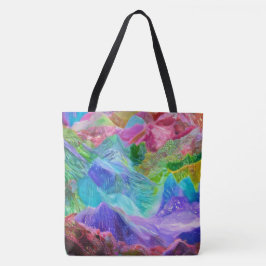 Levendige Crystal Mountain Abstract Tote Bag