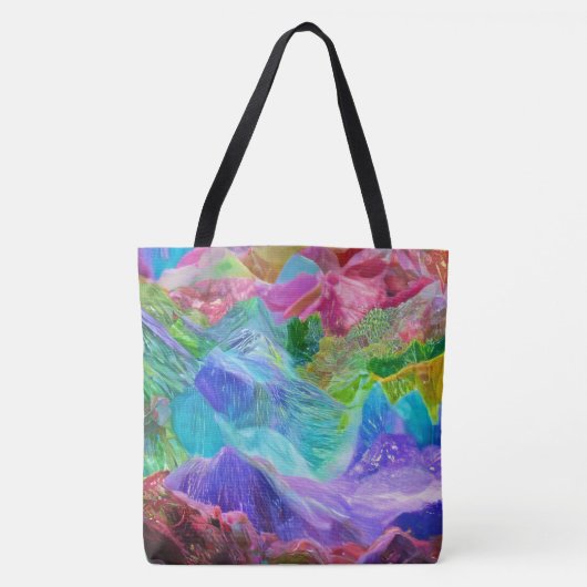 Levendige Crystal Mountain Abstract Tote Bag (Voorkant)