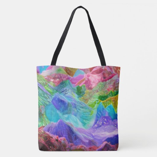 Levendige Crystal Mountain Abstract Tote Bag (Achterkant)