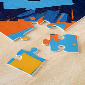 Levendige Cubistische Katten Schilderij Legpuzzel (Zijkant)