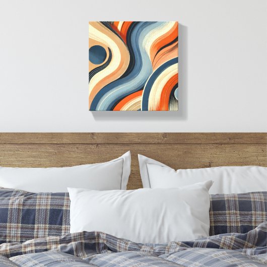 Levendige curven canvas afdruk (Insitu (Slaapkamer))