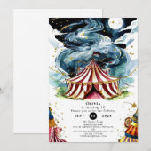 Levendige Custom Circus Verjaardag Kaart (Voorkant / Achterkant)