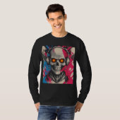 Levendige Cyber 2K Urban Skull met Hoofdtelefoon T-shirt (Voorkant volledig)