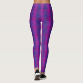 Levendige Cyber Roze Blauwe Glitch Plaid Leggings (Achterkant)