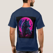Levendige Cyberpunk Neon Wolf T-shirt (Achterkant)