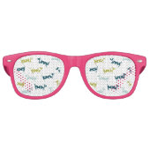 Levendige dachshunds in geweldige kleuren retro zonnebril (Voorkant)