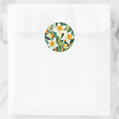 Levendige Daffodil Flowers Plant Ronde Sticker (Tas)