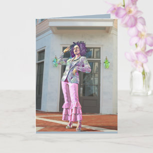 Levendige dag-Afrikaans-Amerikaanse blanco groet Kaart