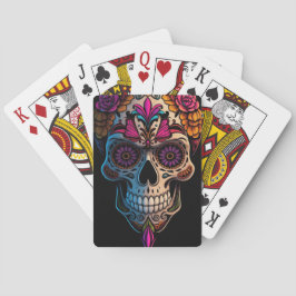 Levendige dag van de doden pokerkaarten