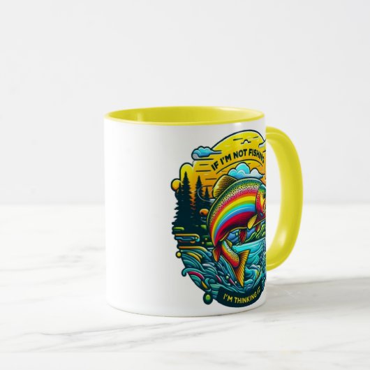 Levendige dageraad op de Angler’s Dream Rainbow Tr Mok (Voorkant rechts)