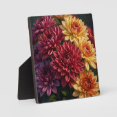 Levendige Dahlia Bloemboeket Fotoplaat (Voorkant)