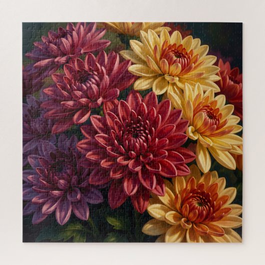 Levendige Dahlia Bloemboeket Legpuzzel (Verticaal)