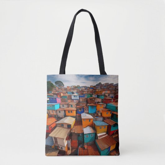 Levendige Daken - Stedelijke Gemeenschapskunst Tote Bag (Voorkant)
