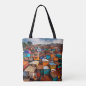 Levendige Daken - Stedelijke Gemeenschapskunst Tote Bag (Achterkant)