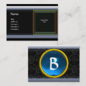 LEVENDIGE DAMASK HERINNERING MONOGRAM edelsteen bl Visitekaartje (Voorkant / Achterkant)