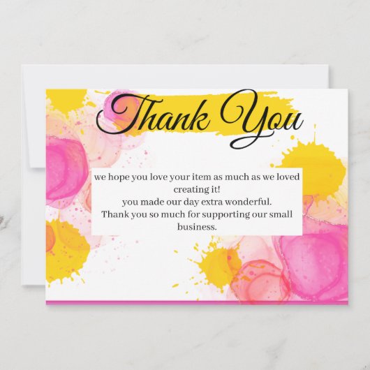 Levendige dankbaarheid bedankkaart (Voorkant)