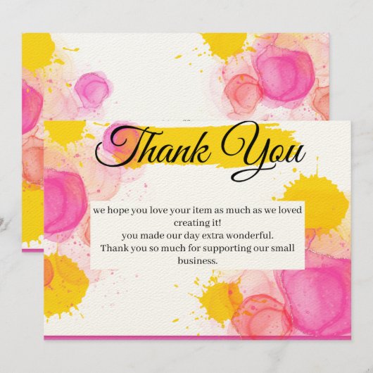 Levendige dankbaarheid bedankkaart (Voorkant / Achterkant)