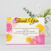 Levendige dankbaarheid bedankkaart (Staand voorkant)