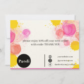 Levendige dankbaarheid bedankkaart (Achterkant)