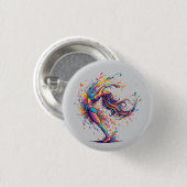 Levendige Dansstroom Abstract Vrouwelijke Kunst Ronde Button 3,2 Cm (Voorkant /achterkant)