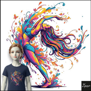 Levendige Dansstroom Abstract Vrouwelijke Kunst Tri-Blend Shirt