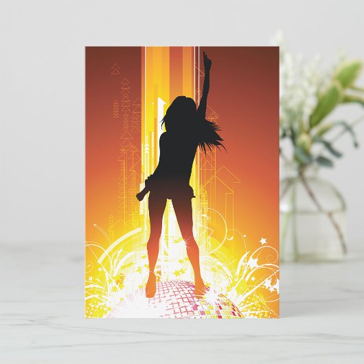 Levendige dansvloer silhouet Pop Art Kaart