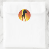 Levendige dansvloer silhouet Pop Art Ronde Sticker (Tas)