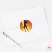 Levendige dansvloer silhouet Pop Art Ronde Sticker (Envelop)