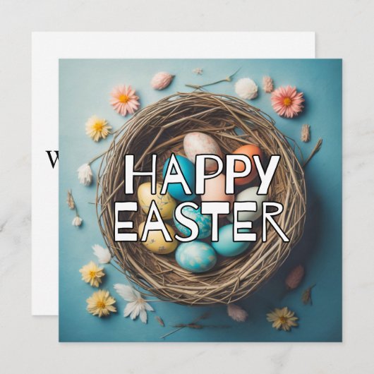 Levendige decoratieve paasei collage kaart (Voorkant / Achterkant)