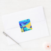 Levendige Deep Blue Fishes Sticker (Envelop)