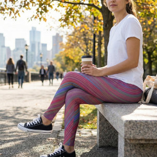 Levendige diagonale golf van meerdere kleuren leggings