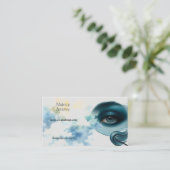 Levendige diepblauwe oogschaduw visitekaartje (Staand voorkant)