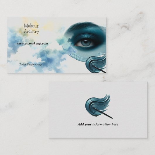 Levendige diepblauwe oogschaduw visitekaartje (Voorkant / Achterkant)