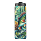 Levendige dieren in het wild, Abstracte waterwerel Thermosbeker (Voorkant)