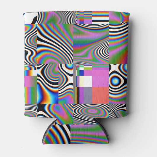 Levendige digitale Abstracte geometrische achtergr Blikjeskoeler (Voorkant)