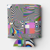 Levendige digitale Abstracte geometrische achtergr Blikjeskoeler (Achterkant)