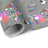 Levendige Digitale Abstracte Geometrische Achtergr Cadeaupapier (Rol Hoek)