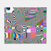 Levendige digitale Abstracte geometrische achtergr Fleece Deken (Voorkant (Horizontaal))