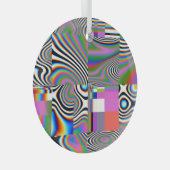 Levendige digitale Abstracte geometrische achtergr Glas Ornament (Voorkant Rechts)
