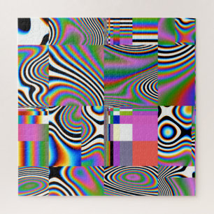 Levendige digitale Abstracte geometrische achtergr Legpuzzel