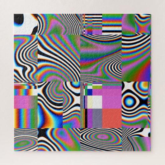 Levendige digitale Abstracte geometrische achtergr Legpuzzel (Verticaal)