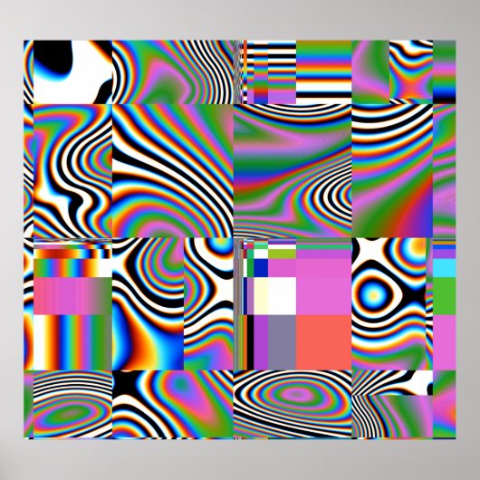 Levendige digitale Abstracte geometrische achtergr Poster (Voorkant)
