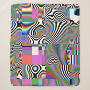 Levendige digitale Abstracte geometrische achtergr Sherpa Deken