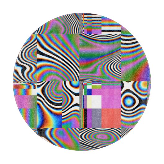 Levendige digitale Abstracte geometrische achtergr Snijplank (Voorkant)