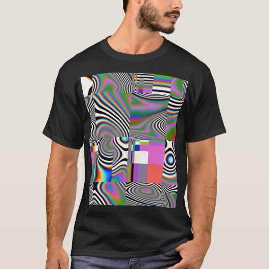 Levendige digitale Abstracte geometrische achtergr T-shirt (Voorkant)