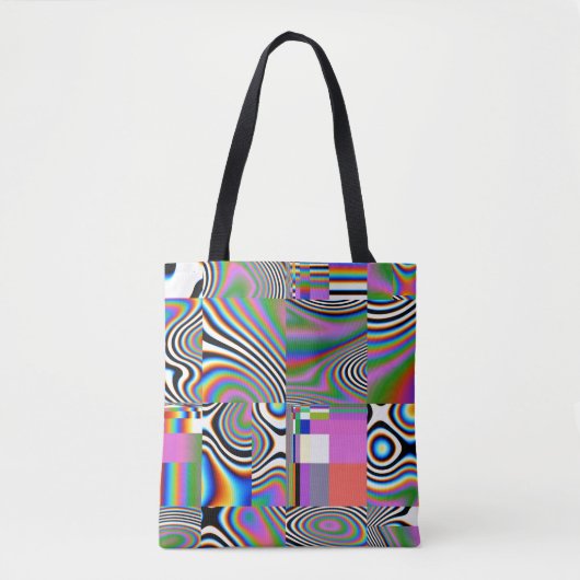 Levendige digitale Abstracte geometrische achtergr Tote Bag (Voorkant)